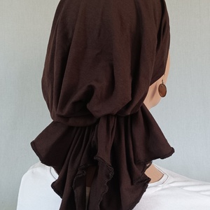 Kendő - Kemoterápiás fejkendő -, sötétbarna - paróka helyett -, daganatos betegség idejére is - ruha & divat - sál, sapka, kendő - kendő - Meska.hu