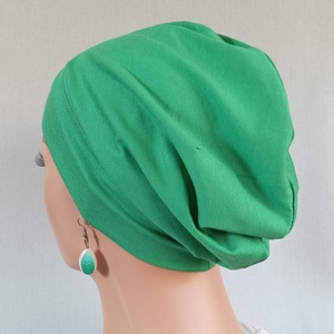 Sapka - Kemoterápiás sapka - fűzöld színű - daganatos kezelések idejére is - ruha & divat - sál, sapka, kendő - kendő - Meska.hu