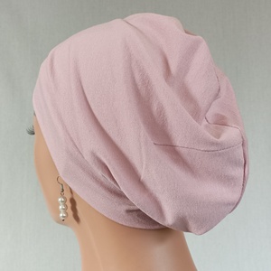 Sapka - Kemoterápiás sapka -púderrózsaszín - paróka helyett - daganatos kezelések idejére is - ruha & divat - sál, sapka, kendő - kendő - Meska.hu