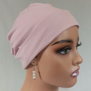 Sapka - Kemoterápiás sapka -púderrózsaszín - paróka helyett - daganatos kezelések idejére is - ruha & divat - sál, sapka, kendő - kendő - Meska.hu