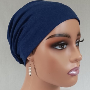 Sapka - Kemoterápiás sapka - sötétkék - paróka helyett - daganatos kezelések idejére is, Ruha & Divat, Sál, Sapka, Kendő, Kendő, Varrás, MESKA