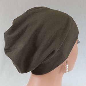 Sapka - Kemoterápiás sapka - olívazöld színű - daganatos kezelések idejére is - ruha & divat - sál, sapka, kendő - kendő - Meska.hu