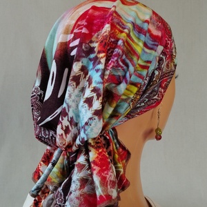 Kendő - Kemoterápiás kendő - egzotikus mintás pamut fejkendő - kemoterápiás kezelések idejére daganatos betegeknek - ruha & divat - sál, sapka, kendő - kendő - Meska.hu