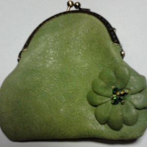 Leveli béka zöld bőr pénztárca - Meska.hu