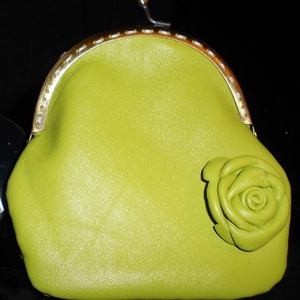 Zöld bőr péztárca - Meska.hu