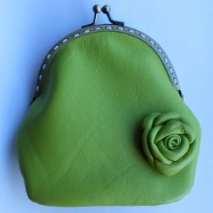 Zöld bőr péztárca -  - Meska.hu