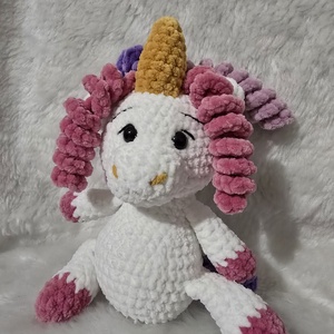 Horgolt Unikornis /Egyszarvú , Játék & Sport, Plüssállat & Játékfigura, Unikornis, Horgolás, MESKA