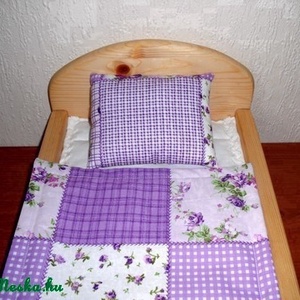 Babaágy matraccal, ágyneművel 40cm-es  játékbabának - Meska.hu