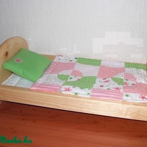 Babaágy matraccal, ágyneművel 40cm-es  játékbabának - Meska.hu
