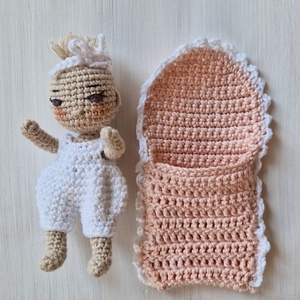 Amigurumi horgolt pólyás baba - játék & sport - baba & babaház - öltöztethető baba - Meska.hu