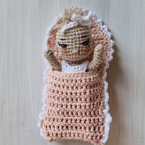Amigurumi horgolt pólyás baba - játék & sport - baba & babaház - öltöztethető baba - Meska.hu