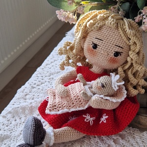 Amigurumi horgolt pólyás baba - játék & sport - baba & babaház - öltöztethető baba - Meska.hu