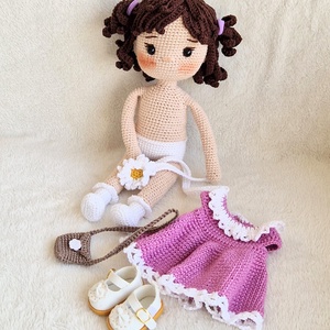 Amigurumi horgolt Shelby baba - játék & sport - baba & babaház - öltöztethető baba - Meska.hu