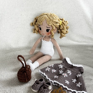 Amigurumi Hanna baba - játék & sport - baba & babaház - öltöztethető baba - Meska.hu