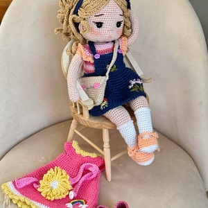 Amigurumi Sara és Lola baba - játék & sport - baba & babaház - öltöztethető baba - Meska.hu