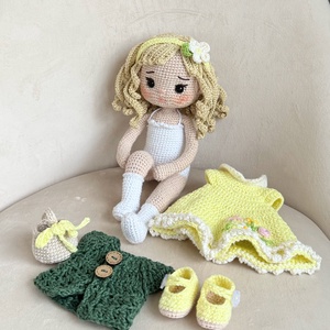 Amigurumi Hilda baba - játék & sport - baba & babaház - öltöztethető baba - Meska.hu
