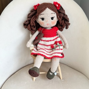 Amigurumi Piros baba - játék & sport - baba & babaház - öltöztethető baba - Meska.hu