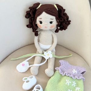 Amigurumi Melani baba - játék & sport - baba & babaház - öltöztethető baba - Meska.hu