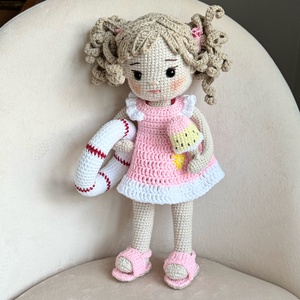 Amigurumi Lea baba - játék & sport - baba & babaház - öltöztethető baba - Meska.hu