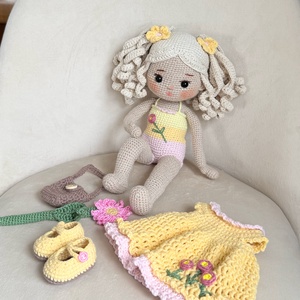 Amigurumi Linda baba  - játék & sport - baba & babaház - öltöztethető baba - Meska.hu