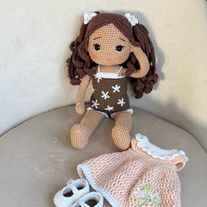 Amigurumi Léna baba - játék & sport - baba & babaház - öltöztethető baba - Meska.hu