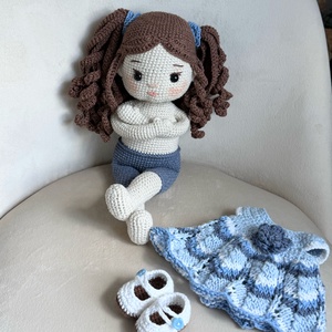 Amigurumi Mirjam baba - játék & sport - baba & babaház - öltöztethető baba - Meska.hu