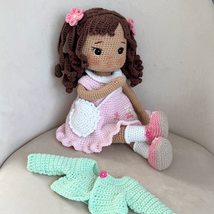 Amigurumi Hanna baba - játék & sport - baba & babaház - öltöztethető baba - Meska.hu
