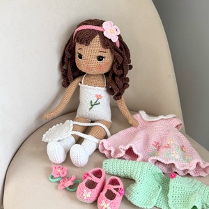 Amigurumi Hanna baba - játék & sport - baba & babaház - öltöztethető baba - Meska.hu