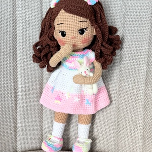 Amigurumi Roze baba - játék & sport - baba & babaház - öltöztethető baba - Meska.hu