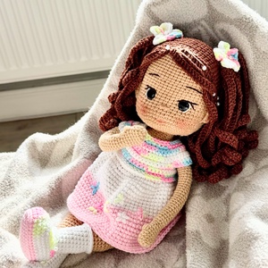 Amigurumi Roze baba - játék & sport - baba & babaház - öltöztethető baba - Meska.hu