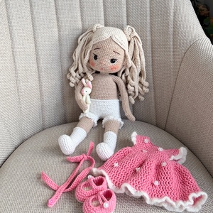 Amigurumi Amira baba - játék & sport - baba & babaház - öltöztethető baba - Meska.hu