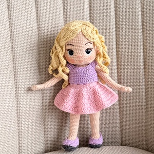 Amigurumi Bíborka baba - játék & sport - baba & babaház - öltöztethető baba - Meska.hu