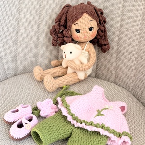 Amigurumi Dóra baba - játék & sport - baba & babaház - öltöztethető baba - Meska.hu