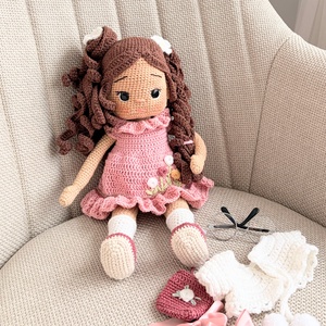 Amigurumi Melina baba - játék & sport - baba & babaház - öltöztethető baba - Meska.hu