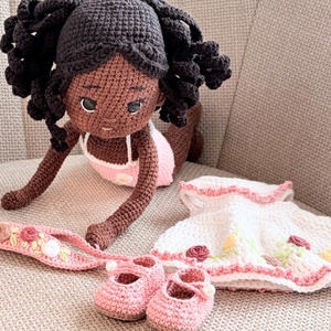 Amigurumi Adél baba - játék & sport - baba & babaház - öltöztethető baba - Meska.hu