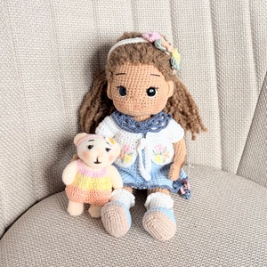 Amigurumi Helga baba - játék & sport - baba & babaház - öltöztethető baba - Meska.hu