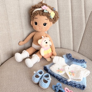 Amigurumi Helga baba - játék & sport - baba & babaház - öltöztethető baba - Meska.hu