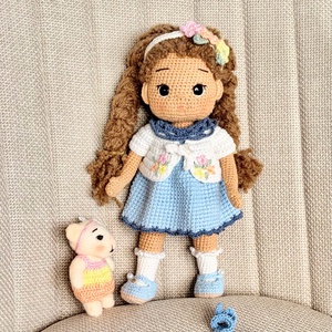 Amigurumi Helga baba - játék & sport - baba & babaház - öltöztethető baba - Meska.hu