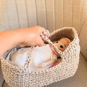 Horgolt mózeskosár - baba - mama - baba ágynemű - babafészek - Meska.hu