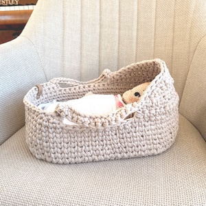 Horgolt mózeskosár - baba - mama - baba ágynemű - babafészek - Meska.hu