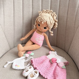 Amigurumi Leni baba - játék & sport - baba & babaház - öltöztethető baba - Meska.hu