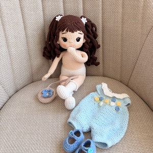 Amigurumi Hanna baba - játék & sport - baba & babaház - öltöztethető baba - Meska.hu