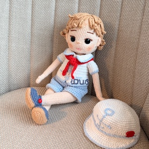 Amigurumi Louis baba - játék & sport - baba & babaház - öltöztethető baba - Meska.hu