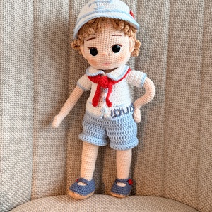Amigurumi Louis baba - játék & sport - baba & babaház - öltöztethető baba - Meska.hu