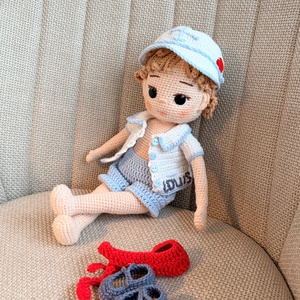 Amigurumi Louis baba - játék & sport - baba & babaház - öltöztethető baba - Meska.hu