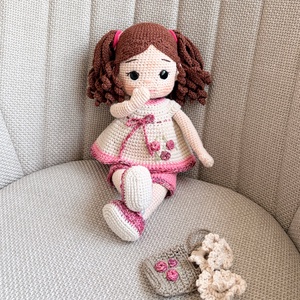 Amigurumi Melani baba - játék & sport - baba & babaház - öltöztethető baba - Meska.hu