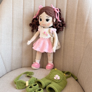 Amigurumi Elvira baba - játék & sport - baba & babaház - öltöztethető baba - Meska.hu
