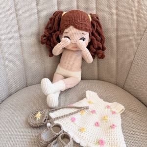 Amigurumi Rozi baba - játék & sport - baba & babaház - öltöztethető baba - Meska.hu