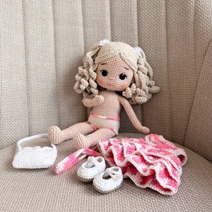 Amigurumi Helga baba - játék & sport - baba & babaház - öltöztethető baba - Meska.hu