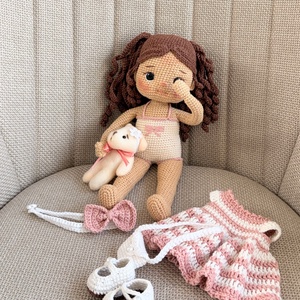 Amigurumi Mira baba - játék & sport - baba & babaház - öltöztethető baba - Meska.hu